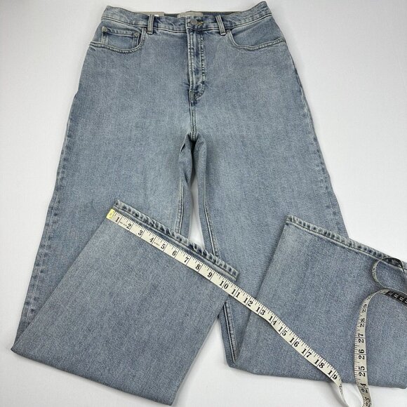 Everlane‎ Women's NWT Light Blue The Way-High Wide Leg Flare Jean W30/L29.25 - Picture 12 of 13